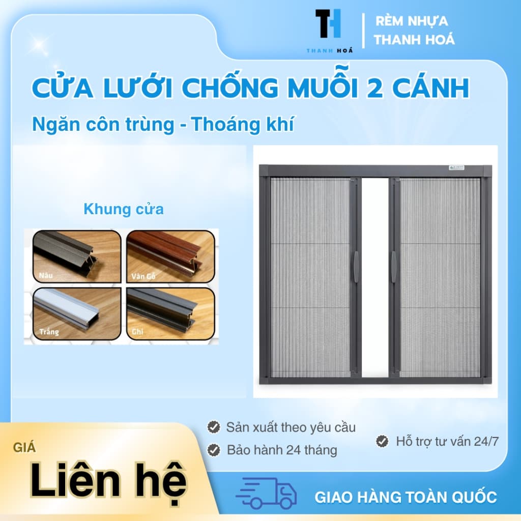 Cửa lưới chống muỗi 2 cánh