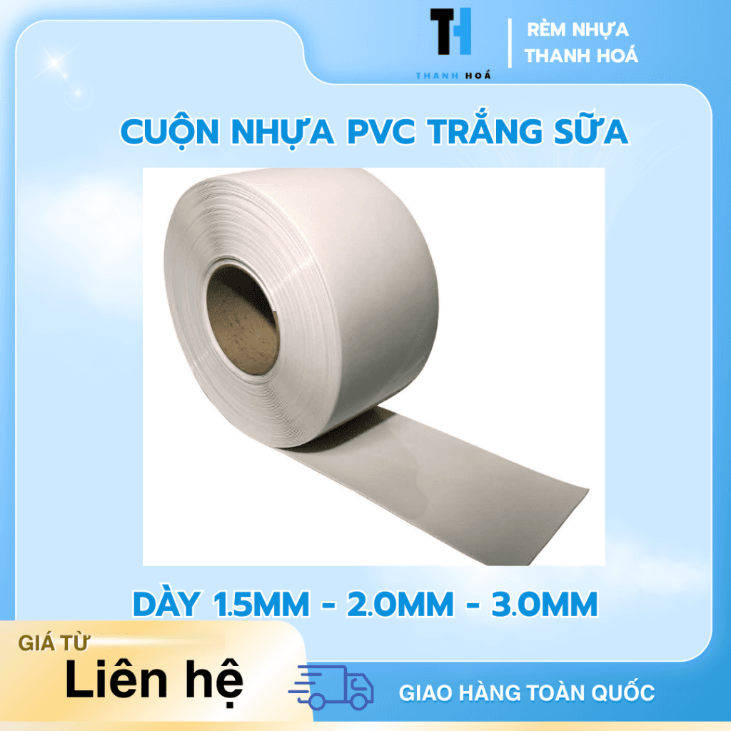 Cuộn nhựa PVC trắng sữa