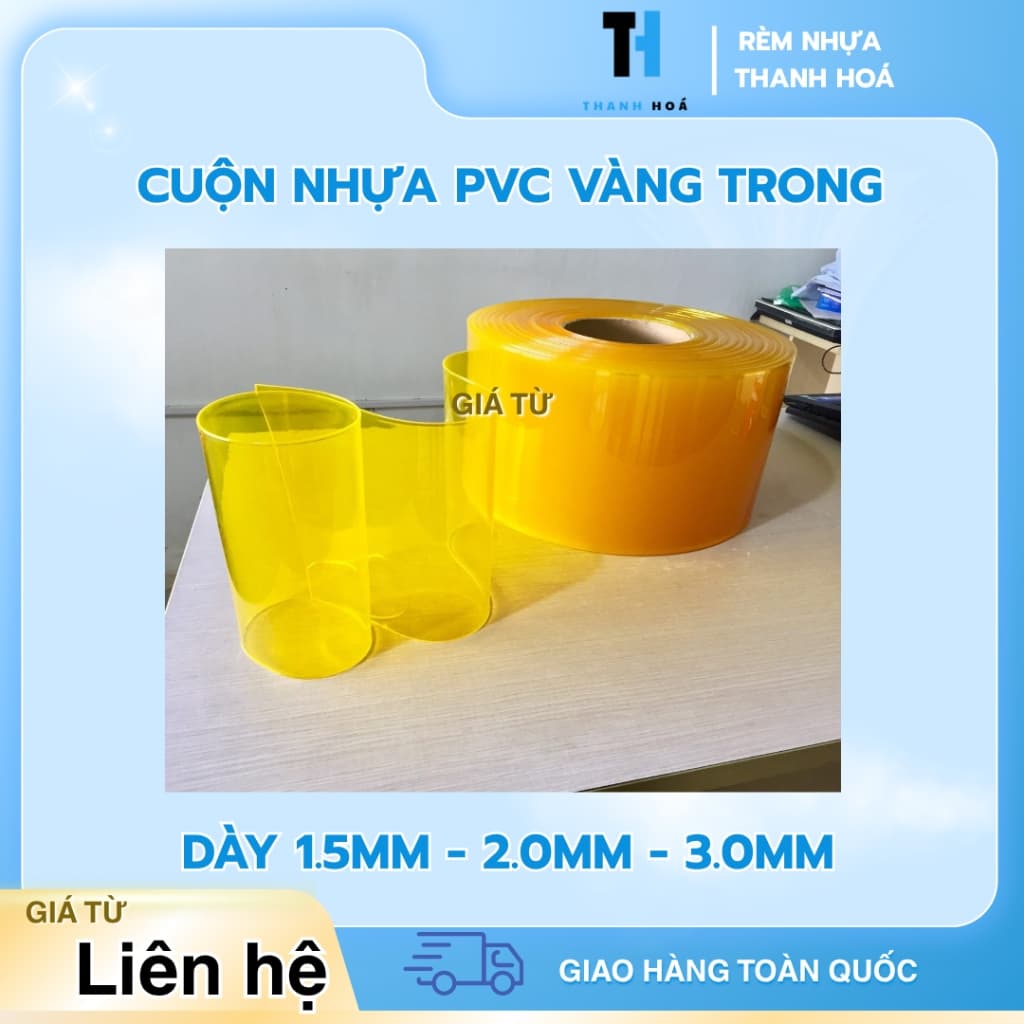 Cuộn nhựa PVC vàng trong