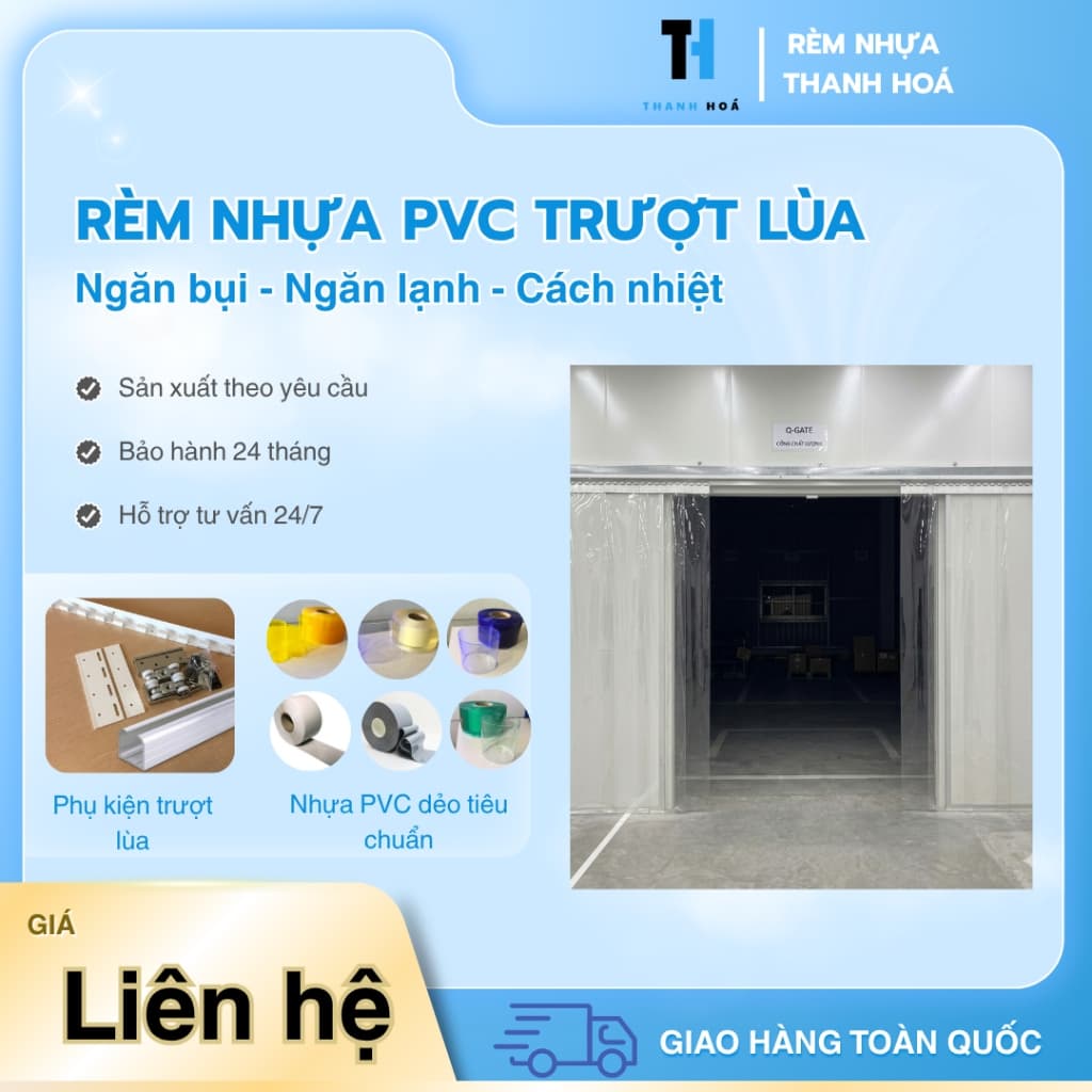 Rèm nhựa PVC trượt lùa