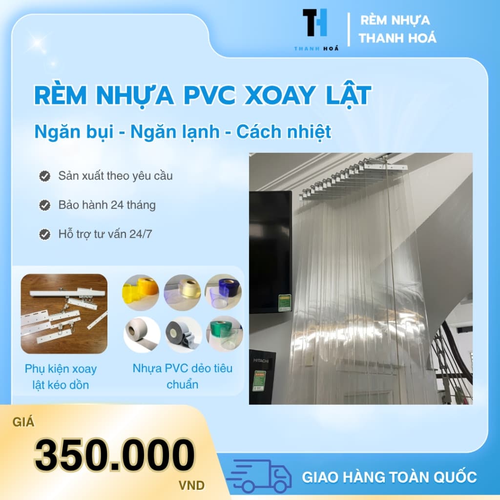 Rèm nhựa PVC xoay lật