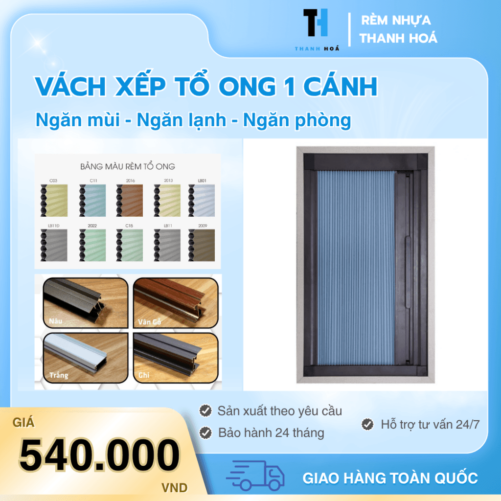 Vách xếp tổ ong 1 cánh