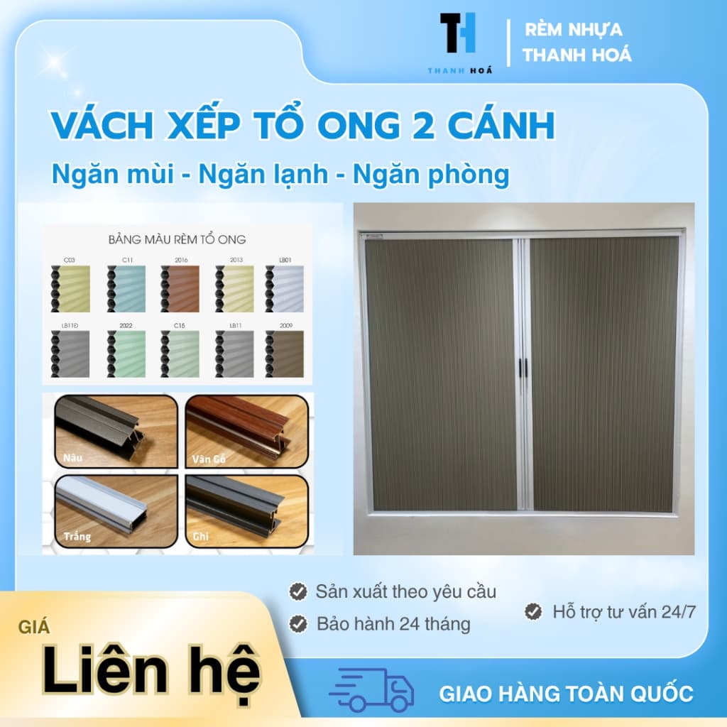 Vách xếp tổ ong 2 cánh